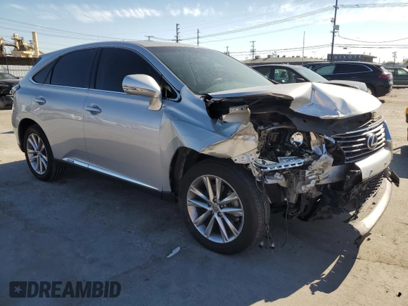 2015 Lexus RX 450h with VIN 2T2ZB1BA6FC002813, listed as a Copart auction lot 50337565 with 107,365 mi miles and Salvage Title. Bid and sale history available at DreamBid. Image 4.