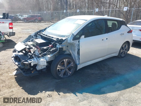 2021 Nissan LEAF SV with VIN 1N4AZ1CV8MC556168, listed as a IAAI auction lot 41758095 with 16,631 mi miles and . Bid and sale history available at DreamBid. Image 2.