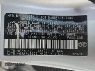 2012 Toyota Avalon with VIN 4T1BK3DB6CU456433, listed as a Copart auction lot 59888685 with 198,331 mi miles and Non repairable. Bid and sale history available at DreamBid. Image 12.