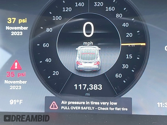 2014 Tesla Model S 60 with VIN 5YJSA1H12EFP39582, listed as a IAAI auction lot 42545143 with 117,383 mi miles and . Bid and sale history available at DreamBid. Image 15.