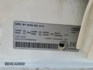 2023 Audi A3 Progressiv z VIN WAULUCGY0PA097524, wystawiony jako Copart lot #49380855 z przebiegiem 57 615 mil mil oraz Tytuł czysty. Historia ofert i sprzedaży dostępna na DreamBid. Obrazek 13.