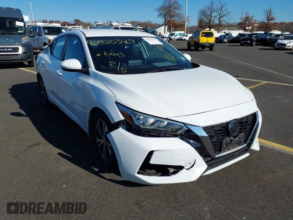 2020 Nissan Sentra SV with VIN 3N1AB8CV2LY219754, listed as a IAAI auction lot 40820349 with 61,632 mi miles. Bid and sale history available at carsss.com. Image 1.