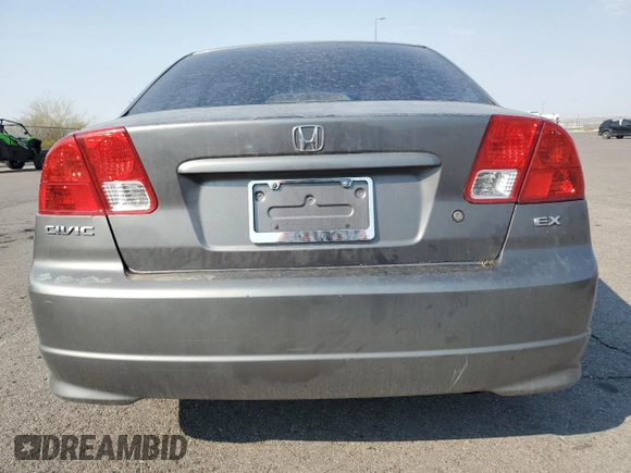 2005 Honda Civic EX with VIN 1HGES26755L011745, listed as a Copart auction lot 70913114 with 160,438 mi miles and Salvage Title. Bid and sale history available at DreamBid. Image 6.
