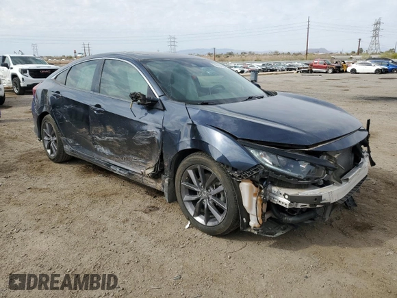 2021 Honda Civic Sedan EX with VIN 19XFC1F32ME013564, listed as a Copart auction lot 50662605 with 25,491 mi miles and Salvage Title. Bid and sale history available at carsss.com. Image 4.