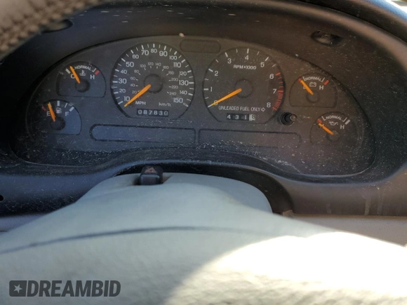 1998 Ford Mustang GT with VIN 1FAFP45X2WF107243, listed as a Copart auction lot 46116355 with 87,830 mi miles and Salvage Title. Bid and sale history available at carsss.com. Image 9.