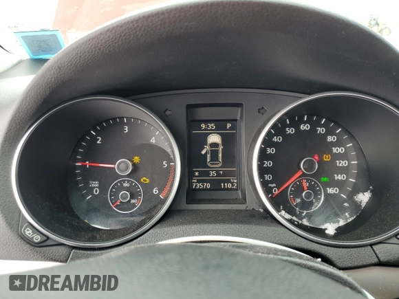 2013 Volkswagen Golf TDI with VIN WVWDM7AJ3DW089104, listed as a Copart auction lot 44526985 with 73,570 mi miles and Salvage title. Bid and sale history available at DreamBid. Image 9.