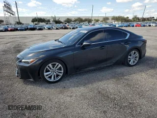 2023 Lexus IS with VIN JTHCA1D28P5123245, listed as a Copart auction lot 43950085 with 43,650 mi miles and Clean Title. Bid and sale history available at carsss.com. Image 1.