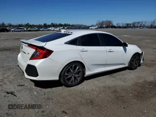 2018 Honda Civic Si with VIN 2HGFC1E54JH705569, listed as a Copart auction lot 49988875 with 76,589 mi miles and Salvage Title. Bid and sale history available at DreamBid. Image 3.