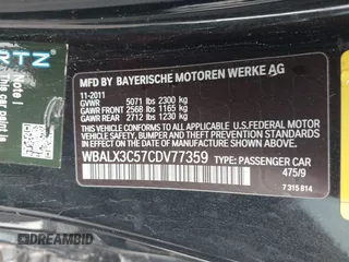 2012 BMW 6 Series 650i with VIN WBALX3C57CDV77359, listed as a IAAI auction lot 41443966 with 64,500 mi miles. Bid and sale history available at carsss.com. Image 9.