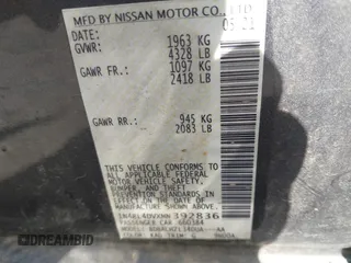 2021 Nissan Altima SV with VIN 1N4BL4DVXMN392836, listed as a IAAI auction lot 41776386 with 106,301 mi miles and . Bid and sale history available at carsss.com. Image 9.