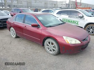 2003 Honda Accord EX z VIN 1HGCM66563A100773, wystawiony jako IAAI lot #42516400 z przebiegiem 496 143 mil mil oraz . Historia ofert i sprzedaży dostępna na DreamBid. Obrazek 1.