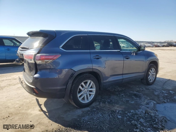 2015 Toyota Highlander LE with VIN 5TDBKRFH0FS138597, listed as a Copart auction lot 46336375 with 133,869 mi miles and Salvage Title. Bid and sale history available at carsss.com. Image 3.