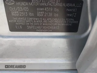 2006 Hyundai Sonata GLS with VIN 5NPEU46FX6H046492, listed as a IAAI auction lot 42127314 with 49,169 mi miles and . Bid and sale history available at DreamBid. Image 9.