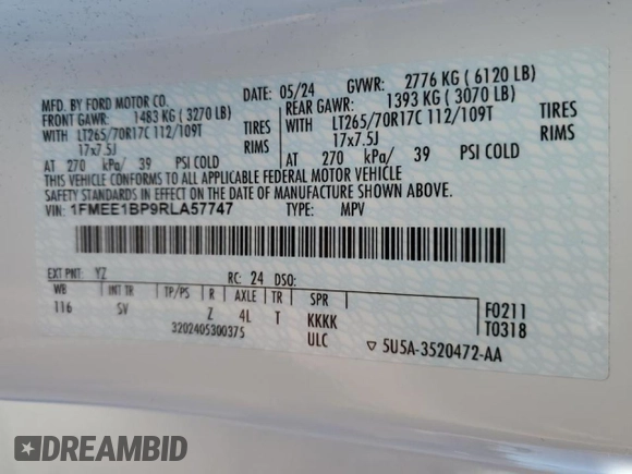 2024 Ford Bronco with VIN 1FMEE1BP9RLA57747, listed as a Copart auction lot 76117634 with 2,779 mi miles and Salvage title. Bid and sale history available at DreamBid. Image 14.