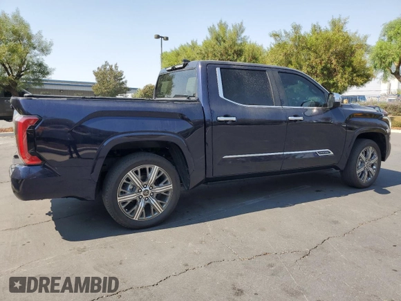 2023 Toyota Tundra Capstone Hybrid with VIN 5TFVC5DBXPX033319, listed as a Copart auction lot 73779344 with 9,723 mi miles and Salvage title. Bid and sale history available at DreamBid. Image 3.