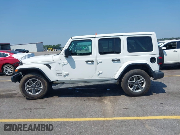 2018 Jeep Wrangler Unlimited Sahara with VIN 1C4HJXEG6JW112976, listed as a IAAI auction lot 42559123 with 76,066 mi miles and . Bid and sale history available at DreamBid. Image 14.