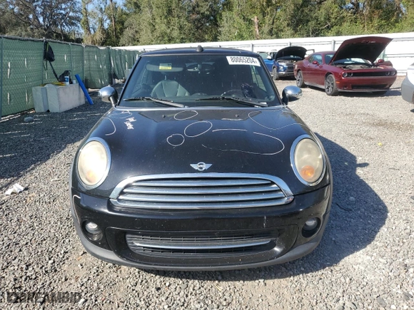 2011 MINI Cooper Convertible with VIN WMWZN3C57BTZ89544, listed as a Copart auction lot 80065204 with 0 mi miles and Salvage Title. Bid and sale history available at carsss.com. Image 5.