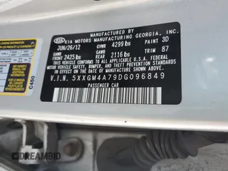 2013 Kia Optima LX with VIN 5XXGM4A79DG096849, listed as a Copart auction lot 49286675 with 184,927 mi miles and Salvage Title. Bid and sale history available at carsss.com. Image 14.