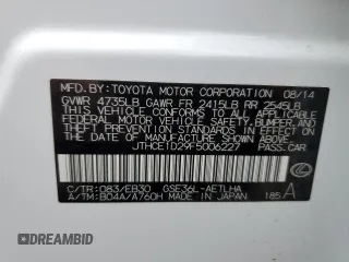 2015 Lexus IS 350 with VIN JTHCE1D29F5006227, listed as a Copart auction lot 87866325 with 106,325 mi miles and Salvage title. Bid and sale history available at DreamBid. Image 12.