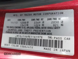 2014 Mazda 6 i Touring with VIN JM1GJ1V69E1161978, listed as a IAAI auction lot 42166649 with 127,287 mi miles. Bid and sale history available at carsss.com. Image 9.