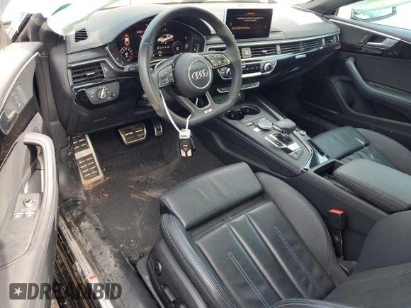 2019 Audi A5 Premium Plus with VIN WAUTNAF52KA030215, listed as a Copart auction lot 51474545 with 53,320 mi miles and Clean Title. Bid and sale history available at DreamBid. Image 8.