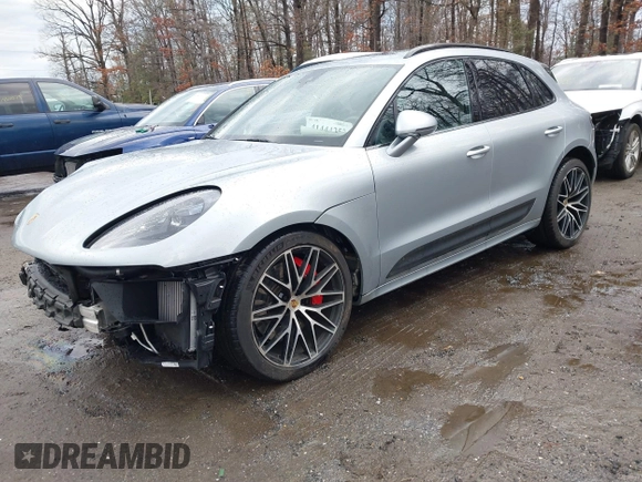 2022 Porsche Macan Turbo with VIN WP1AF2A52NLB31072, listed as a IAAI auction lot 41444252 with 38,595 mi miles and . Bid and sale history available at DreamBid. Image 2.