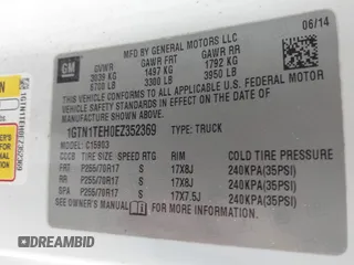 2014 GMC Sierra 1500 z VIN 1GTN1TEH0EZ352369, wystawiony jako IAAI lot #41982812 z przebiegiem 142 684 mil mil oraz . Historia ofert i sprzedaży dostępna na DreamBid. Obrazek 9.