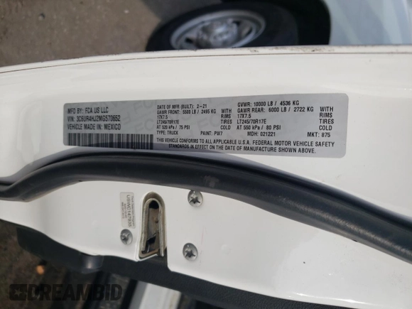 2021 Ram 2500 Tradesman с VIN 3C6UR4HJ2MG570652, выставлен на аукционе Copart как лот 81720834 с пробегом 107 229 миль миль и Списание • Salvage title. История ставок и продаж доступна на DreamBid. Изображение 12.
