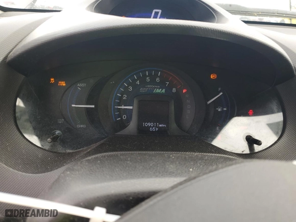 2013 Honda Insight LX with VIN JHMZE2H58DS000518, listed as a Copart auction lot 44018465 with 109,011 mi miles and Salvage Title. Bid and sale history available at carsss.com. Image 9.