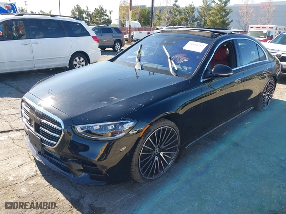 2022 Mercedes-Benz S-Class S 580 with VIN W1K6G7GB7NA112551, listed as a IAAI auction lot 41146163 with 1 mi miles. Bid and sale history available at carsss.com. Image 16.