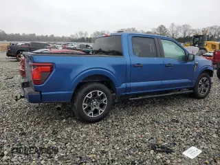 2024 Ford F-150 STX with VIN 1FTEW2KP1RFA60745, listed as a Copart auction lot 43377715 with 15,781 mi miles and Salvage Title. Bid and sale history available at carsss.com. Image 3.