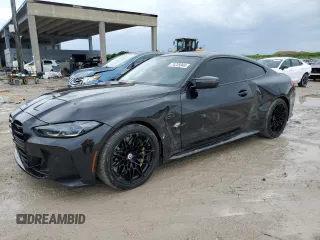 2023 BMW M4 Competition xDrive with VIN WBS43AZ01PCL20091, listed as a Copart auction lot 74235944 with 31,447 mi miles and Salvage Title. Bid and sale history available at carsss.com. Image 1.