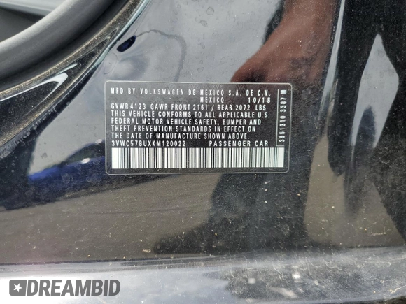 2019 Volkswagen Jetta S with VIN 3VWC57BUXKM120022, listed as a Copart auction lot 63485895 with 82,560 mi miles and Salvage title. Bid and sale history available at DreamBid. Image 12.