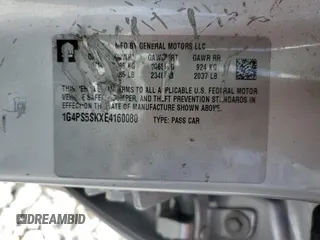 2014 Buick Verano Group with VIN 1G4PS5SKXE4160080, listed as a Copart auction lot 56799225 with 50,594 mi miles and Non repairable. Bid and sale history available at DreamBid. Image 13.