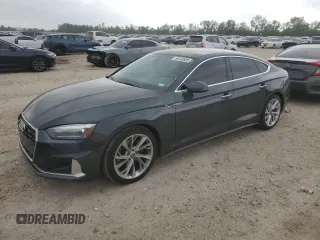 2021 Audi A5 Sportback Premium z VIN WAUABCF58MA007195, wystawiony jako Copart lot #50660685 z przebiegiem 43 511 mil mil oraz Czysty tytuł • Clean title. Historia ofert i sprzedaży dostępna na DreamBid. Obrazek 1.