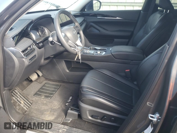 2025 Infiniti QX60 with VIN 5N1AL1ER4SC341441, listed as a Copart auction lot 56124485 with 5,975 mi miles and Salvage title. Bid and sale history available at DreamBid. Image 7.