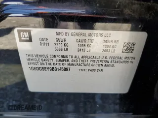 2011 Cadillac CTS Luxury z VIN 1G6DG5EY9B0145097, wystawiony jako Copart lot #52742925 z przebiegiem 133 131 mil mil oraz Czysty tytuł • Clean title. Historia ofert i sprzedaży dostępna na DreamBid. Obrazek 12.