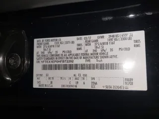 2017 Ford F-150 XL with VIN 1FTEX1EP0HFB72292, listed as a IAAI auction lot 41649699 with 102,132 mi miles. Bid and sale history available at carsss.com. Image 9.