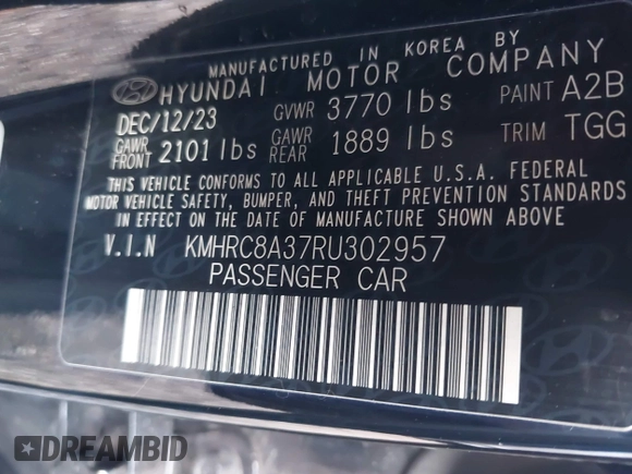 2024 Hyundai Venue Limited with VIN KMHRC8A37RU302957, listed as a IAAI auction lot 41645336 with 10,721 mi miles and . Bid and sale history available at DreamBid. Image 9.