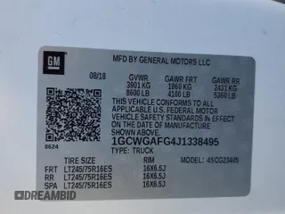 2018 Chevrolet Express Cargo with VIN 1GCWGAFG4J1338495, listed as a Copart auction lot 88013295 with 141,681 mi miles and Salvage title. Bid and sale history available at DreamBid. Image 14.