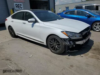 2019 Genesis G80 3.8L with VIN KMTFN4JE9KU327832, listed as a Copart auction lot 62053244 with 117,339 mi miles and Salvage Title. Bid and sale history available at carsss.com. Image 4.