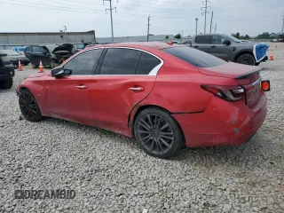 2020 Infiniti Q50 Red Sport 400 with VIN JN1FV7AR7LM660876, listed as a Copart auction lot 60872975 with 62,668 mi miles and Salvage title. Bid and sale history available at DreamBid. Image 2.