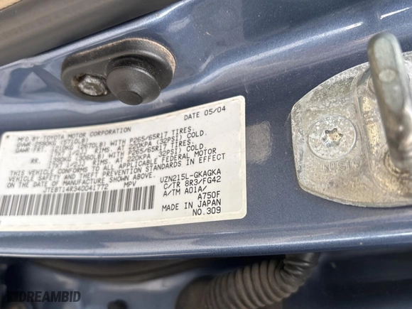 2004 Toyota 4Runner SR5 with VIN JTEBT14R340041772, listed as a Copart auction lot 49816255 with 210,553 mi miles and Clean Title. Bid and sale history available at carsss.com. Image 10.