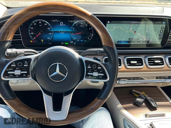 2022 Mercedes-Benz GLS 450 with VIN 4JGFF5KE1NA735534, listed as a Copart auction lot 55498415 with 113,393 mi miles and Clean Title. Bid and sale history available at DreamBid. Image 7.