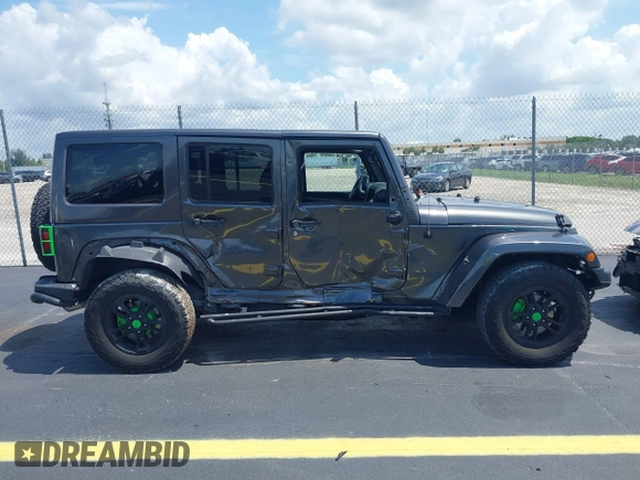 2017 Jeep Wrangler Unlimited Sahara with VIN 1C4BJWEG2HL612421, listed as a IAAI auction lot 42355409 with 81,708 mi miles and . Bid and sale history available at DreamBid. Image 13.