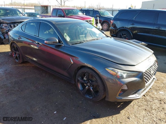 2019 Genesis G70 2.0T Advanced with VIN KMTG44LA6KU026842, listed as a IAAI auction lot 41287135 with 124,608 mi miles. Bid and sale history available at carsss.com. Image 1.
