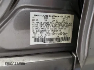 2006 Nissan Altima SL with VIN 1N4BL11D36N438407, listed as a Copart auction lot 50048065 with 186,073 mi miles and Salvage title. Bid and sale history available at DreamBid. Image 14.