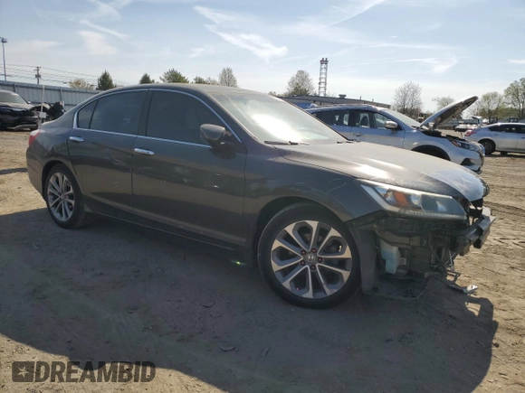 2014 Honda Accord Sedan Sport with VIN 1HGCR2F53EA105068, listed as a Copart auction lot 53440805 with 114,923 mi miles and Salvage Title. Bid and sale history available at carsss.com. Image 4.