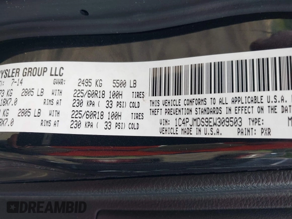 2014 Jeep Cherokee Limited с VIN 1C4PJMDS9EW309503, выставлен на аукционе IAAI как лот 42456236 с пробегом 74 486 миль миль и . История ставок и продаж доступна на DreamBid. Изображение 9.