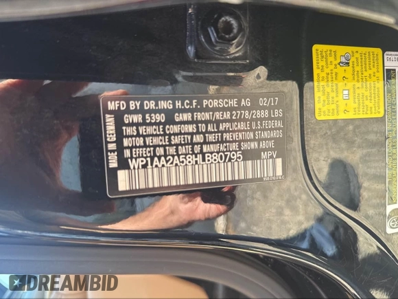 2017 Porsche Macan with VIN WP1AA2A58HLB80795, listed as a IAAI auction lot 42265709 with 140,370 mi miles and . Bid and sale history available at DreamBid. Image 9.